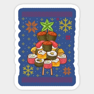 Sushi Ugly Christmas Tree Sticker